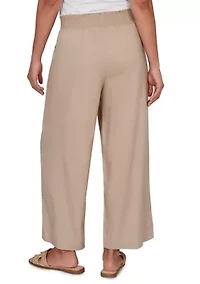 Women's Smocked Waist Cropped Pull On Pants