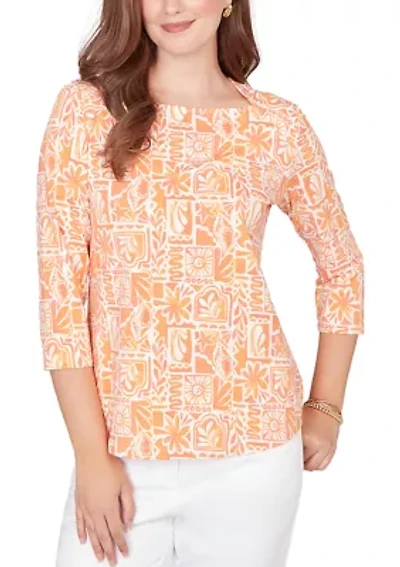 Women's Seashell Patchwork Knit Top