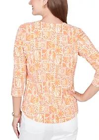 Women's Seashell Patchwork Knit Top