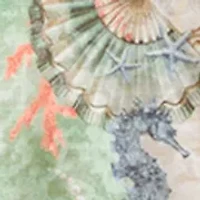 Petite Ocean Motif Burnout Knit Top