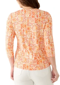 Petite Seashell Patchwork Knit Top