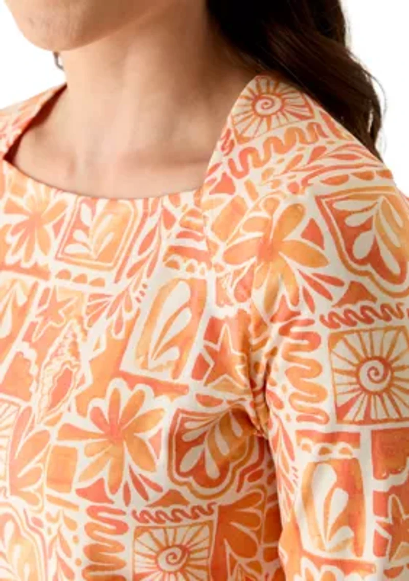 Petite Seashell Patchwork Knit Top