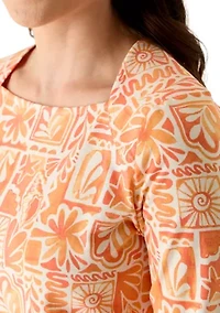 Petite Seashell Patchwork Knit Top