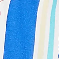 Women's Striped Scarf Print Tie Shoulder Top