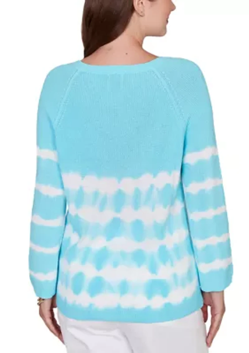 Women's Tie Dye Cotton Raglan Sweater