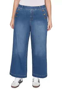 Plus Wide Leg Sailor Jeans