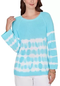 Petite Tie Dye Cotton Raglan Sweater