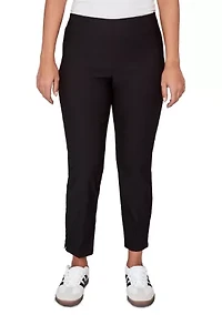 Women's Lace Trim Silky Tech Ankle Pants