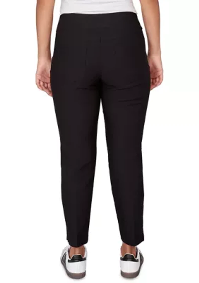 Women's Lace Trim Silky Tech Ankle Pants