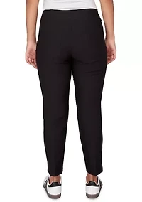 Women's Lace Trim Silky Tech Ankle Pants