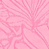 Women's Horseshoe Neck Solid Floral Jacquard Top