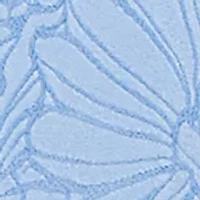 Petite Horseshoe Neck Solid Floral Jacquard Top