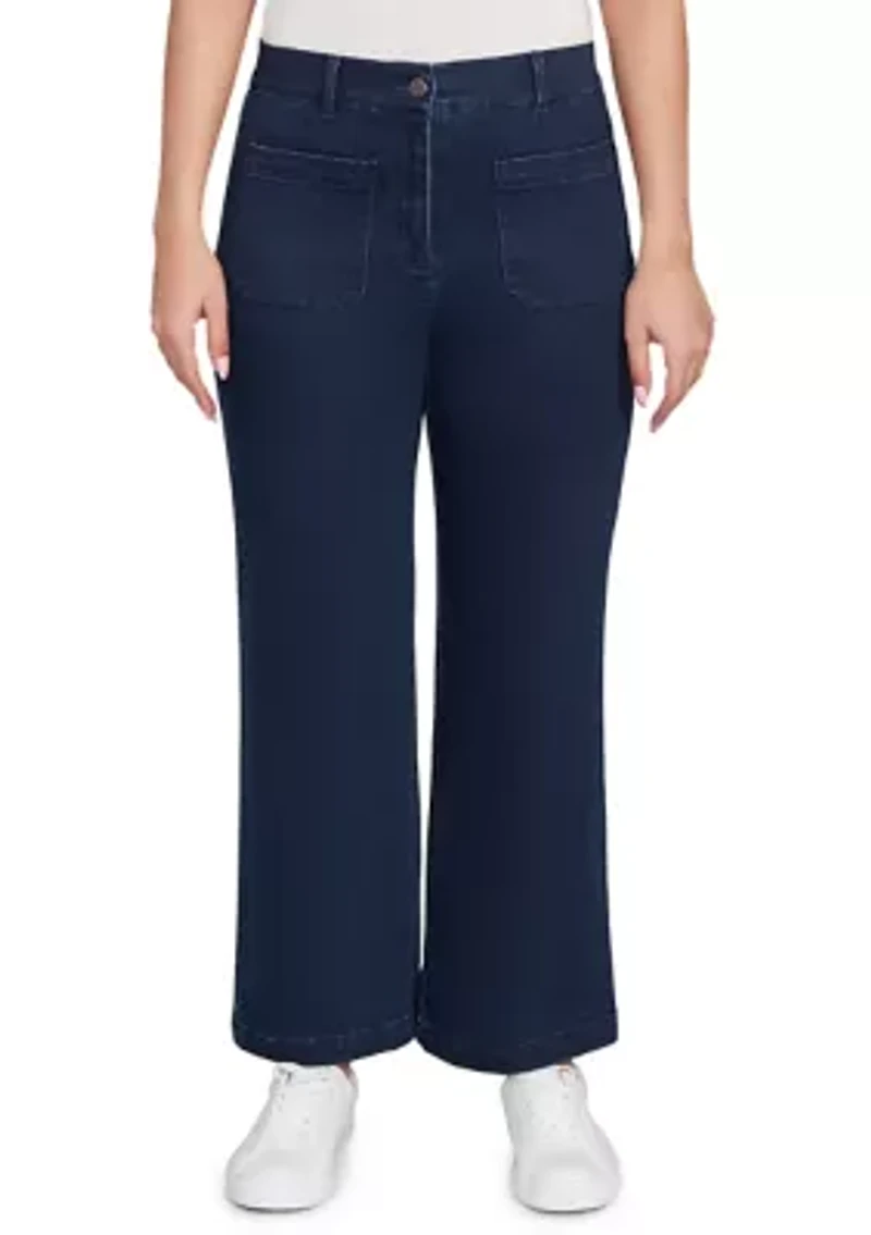 Women's Terry Denim Wide Leg Jeans