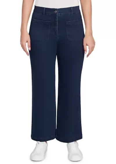 Women's Terry Denim Wide Leg Jeans