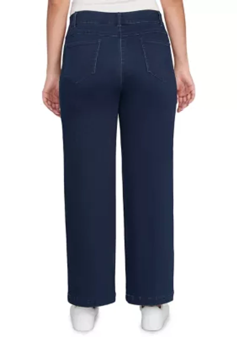 Women's Terry Denim Wide Leg Jeans