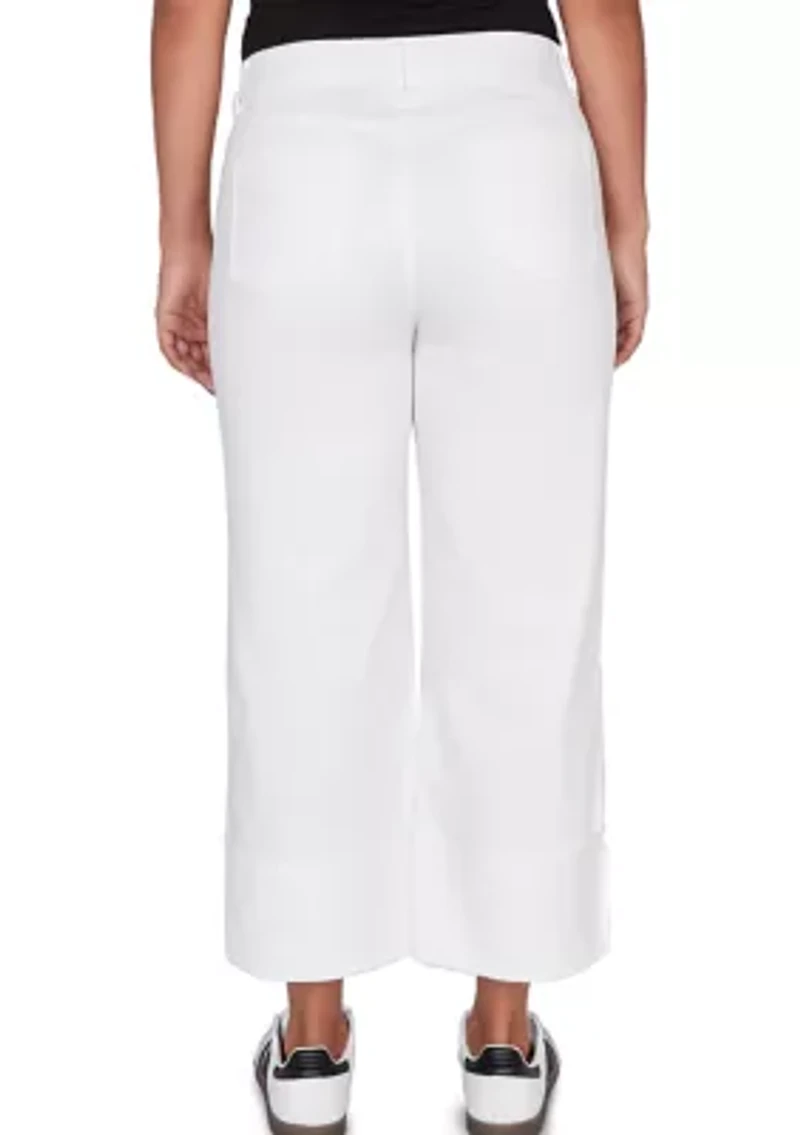 Women's Comfort Waist Wide Leg Cropped Jeans