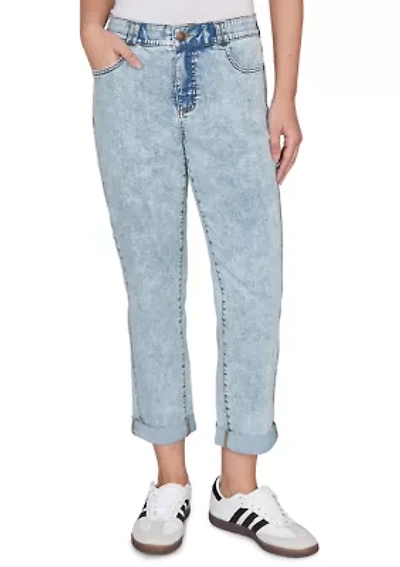 Women's Comfort Waist Stretch Denim Girlfriend Jeans
