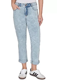 Women's Comfort Waist Stretch Denim Girlfriend Jeans