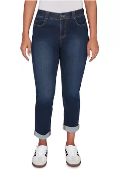 Women's Comfort Waist Stretch Denim Girlfriend Jeans