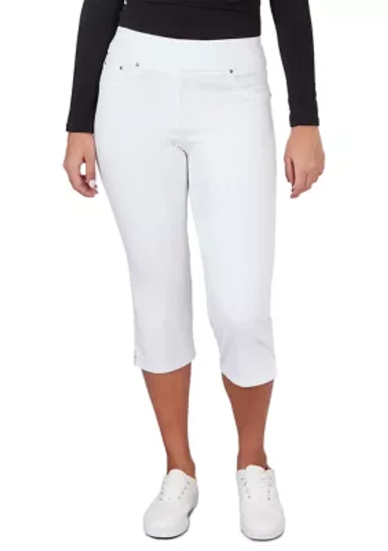 Women's Denim Extra Stretch Pull On Capri Pants