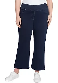 Plus Full Fashion Terry Denim Pants