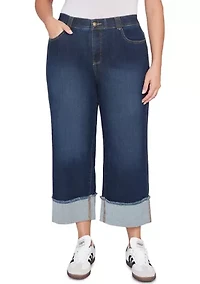 Plus Wide Cuff Jeans