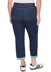 Plus Comfort Waist Stretch Denim Girlfriend Jeans