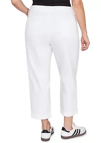 Plus Comfort Waist Stretch Denim White Girlfriend Jeans