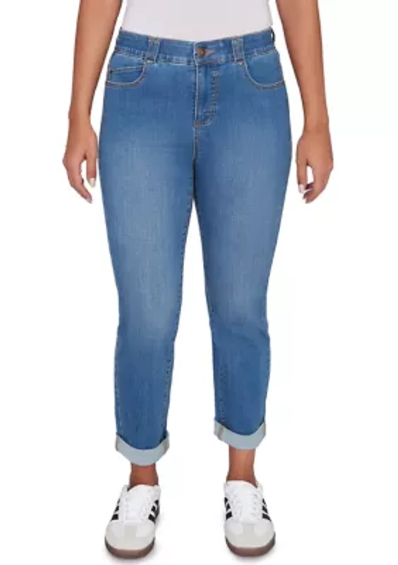 Petite Stretch Girlfriend Jeans