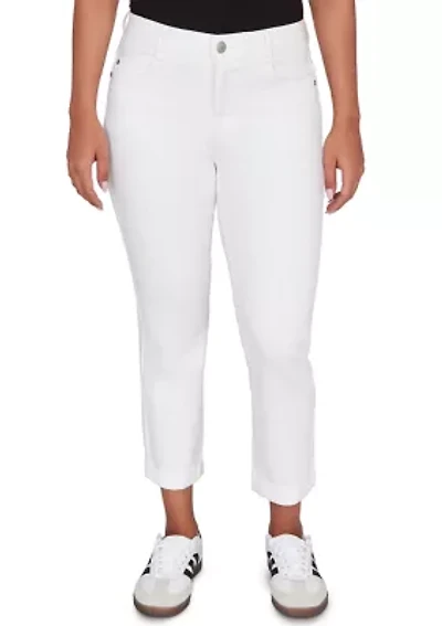 Petite Comfort Waist Stretch Denim White Girlfriend Jeans