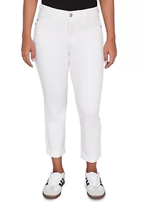 Petite Comfort Waist Stretch Denim White Girlfriend Jeans