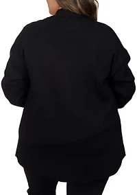 Plus Solid "Shacket" Sweater Jacket