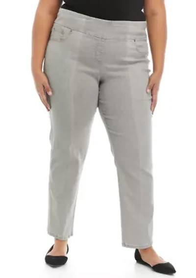 Plus Pullover Stretch Denim Pants - Average Length
