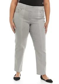 Plus Pullover Stretch Denim Pants - Average Length