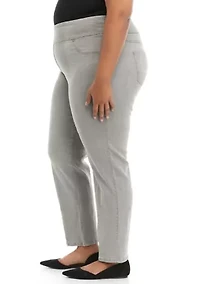 Plus Pullover Stretch Denim Pants - Average Length