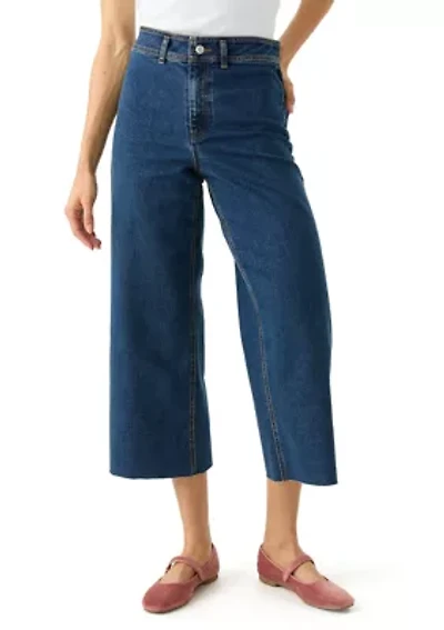 Women's Cropped Wide Leg Jeans