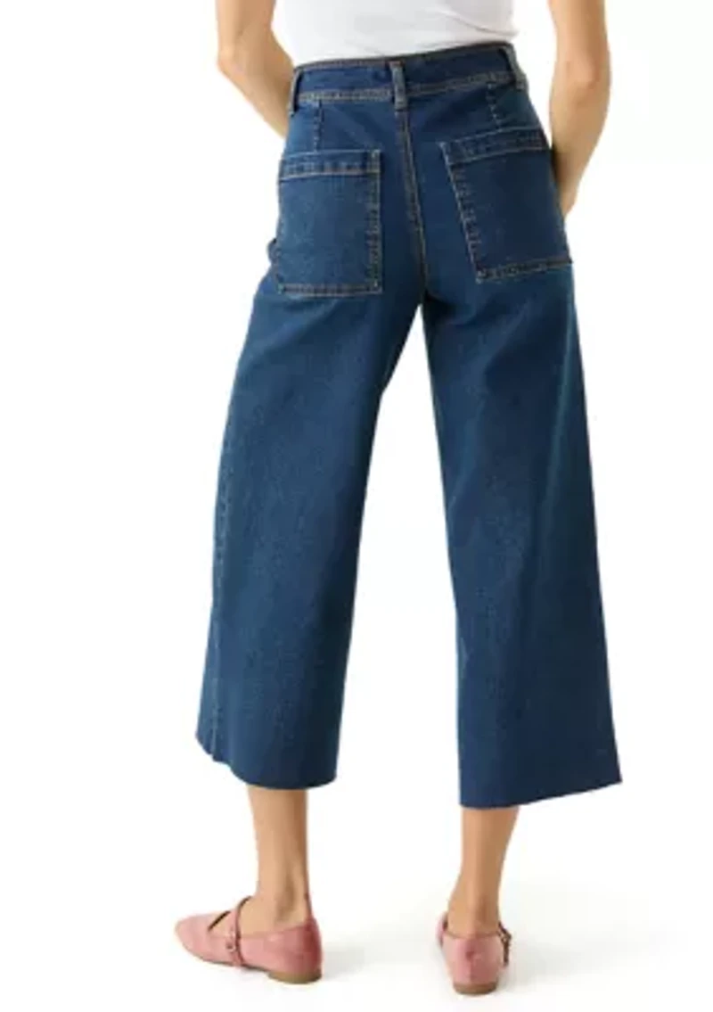 Women's Cropped Wide Leg Jeans