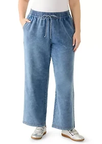 Plus Cozy Wide Leg Jeans