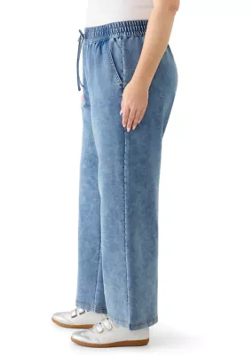Plus Cozy Wide Leg Jeans