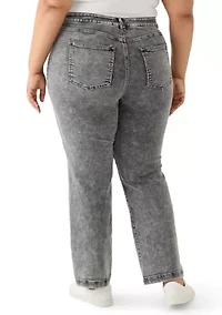 Plus Washed Black Cozy Jeans