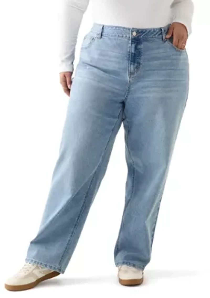 Plus Slouchy Barrel Leg Jeans