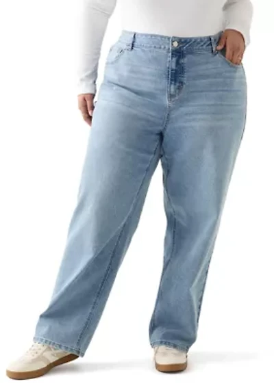 Plus Slouchy Barrel Leg Jeans