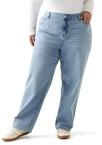 Plus Slouchy Barrel Leg Jeans