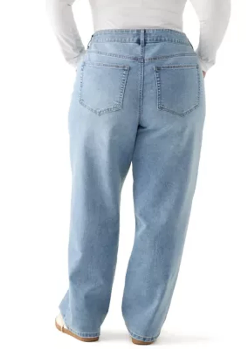 Plus Slouchy Barrel Leg Jeans