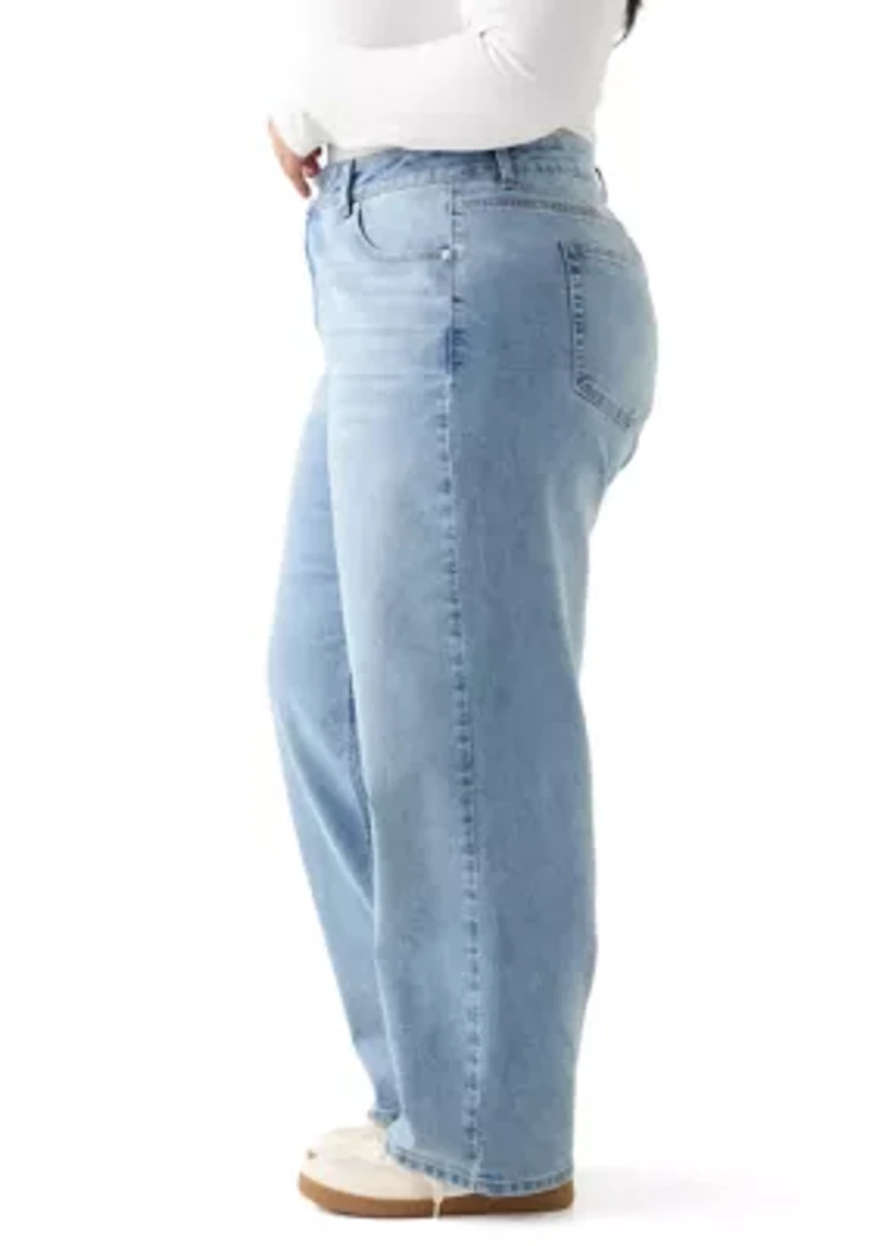 Plus Slouchy Barrel Leg Jeans