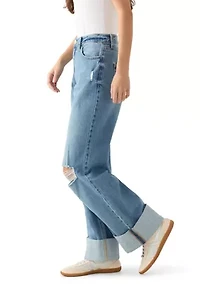 Women's Wide-Leg High Cuff Jeans