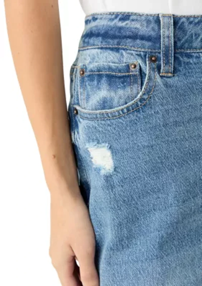 Women's Wide-Leg High Cuff Jeans