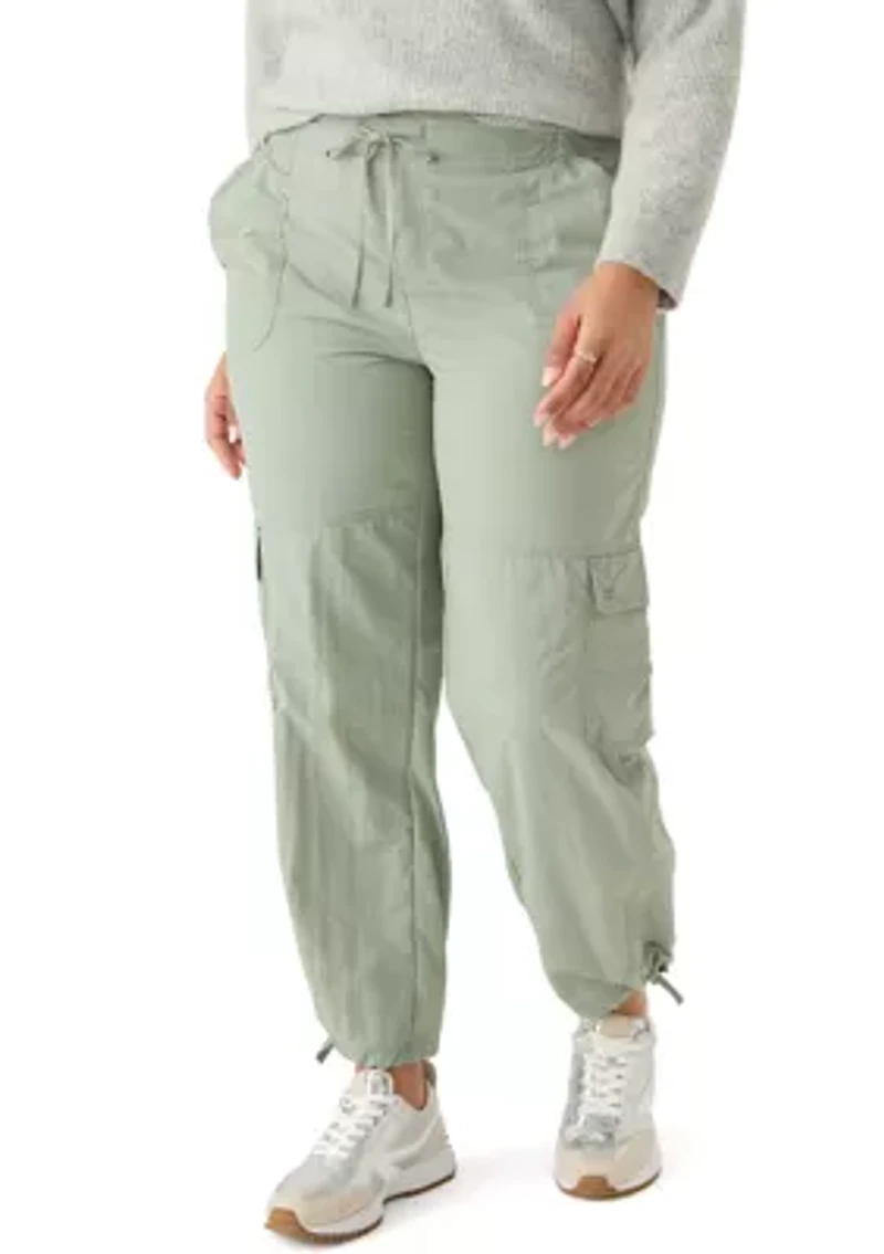 Plus Ribbed Waist Cargo Pants