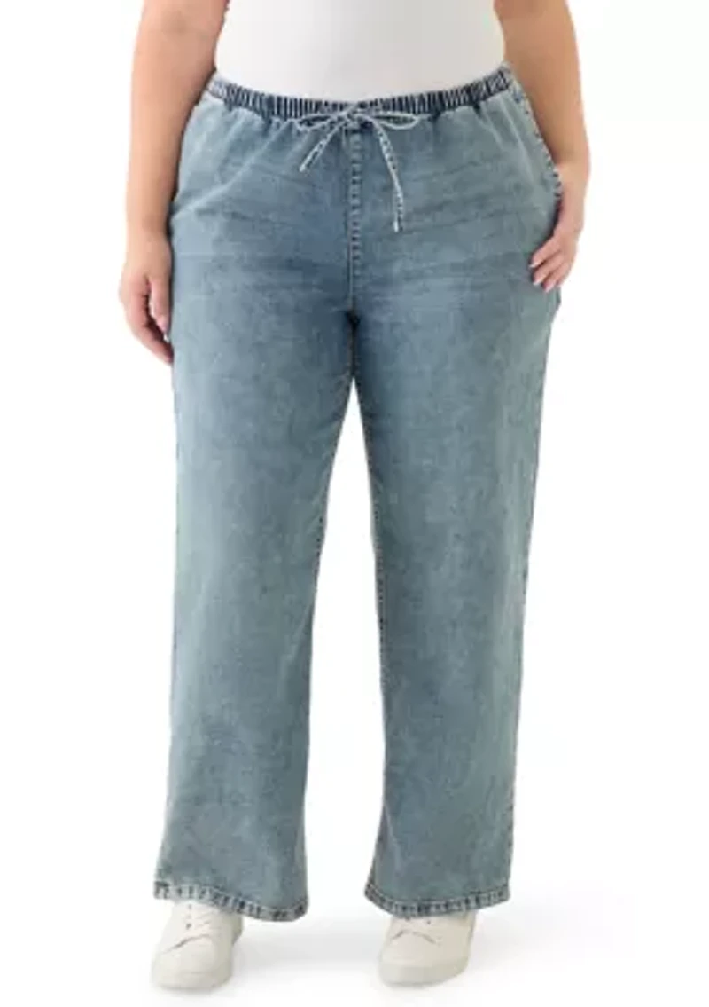 Plus Cozy Pull-On Jeans