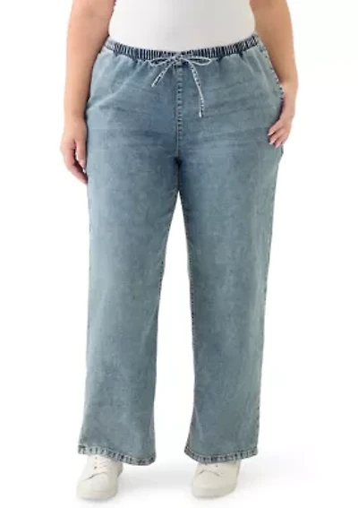 Plus Cozy Pull-On Jeans